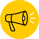 Icon showing a megaphone to help spread the word