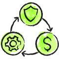Icon showing financial sustainability