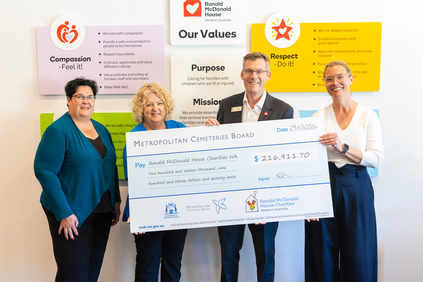 Donation to Ronald McDonald House Charities WA 2026