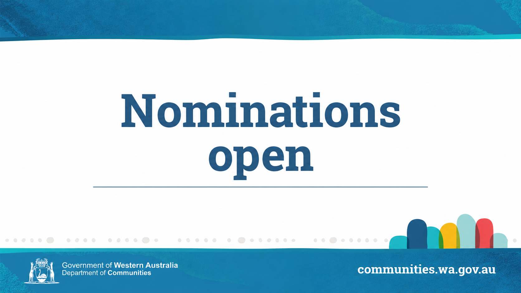 Banner text which reads nominations open.
