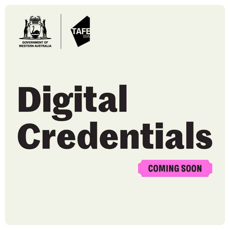 Digital credentials graphic with coming soon