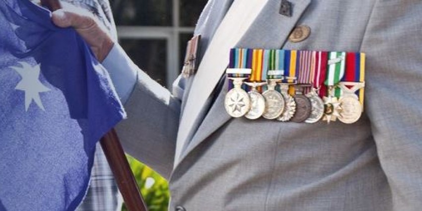 War medals with Australian Flag