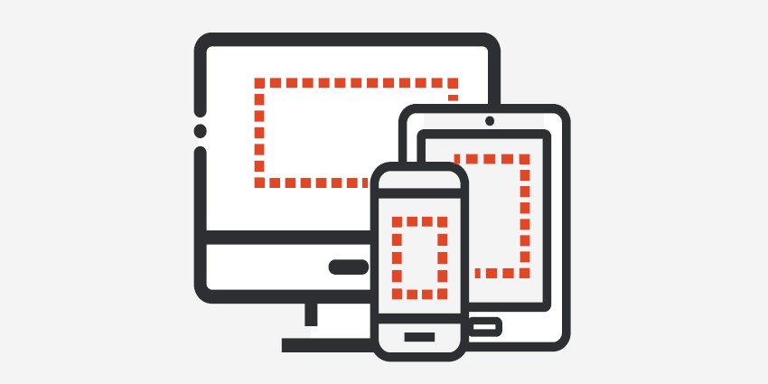 Graphic of a computer, tablet and smartphone