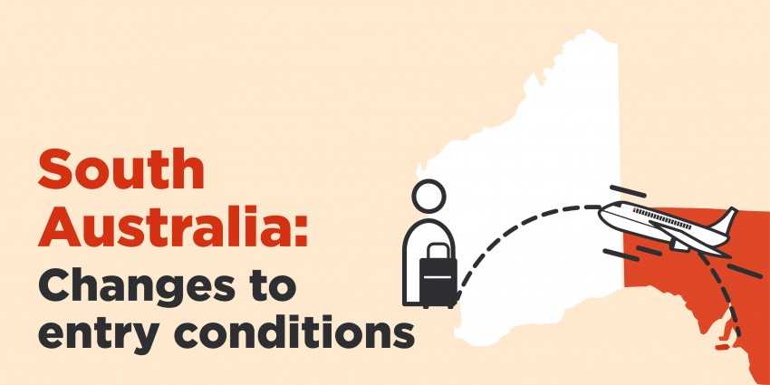 Graphic detailing changes to entry conditions for South Australian arrivals