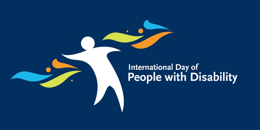 Graphic design with the text International day of People with Disability