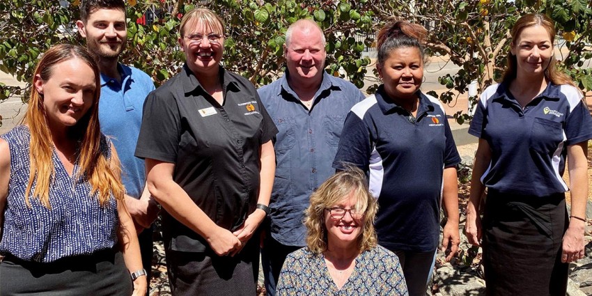 Group photo of members of the Hedland Aboriginal Home Ownership Program team.
