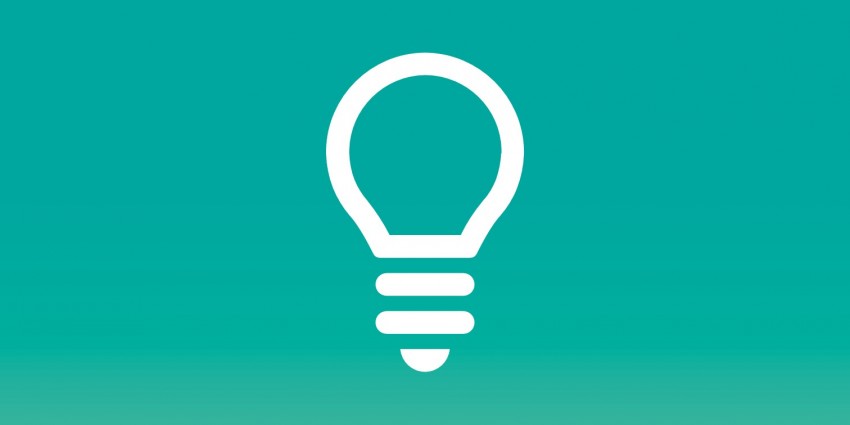 Lightbulb teal background