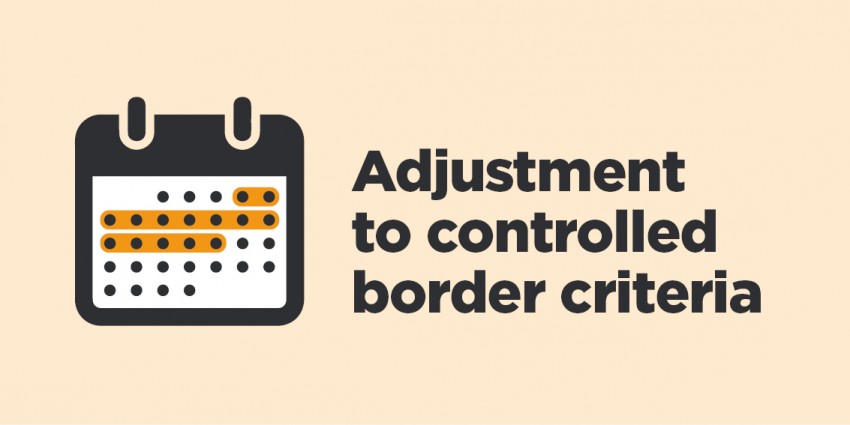 A graphic showing changes to controlled border criteria