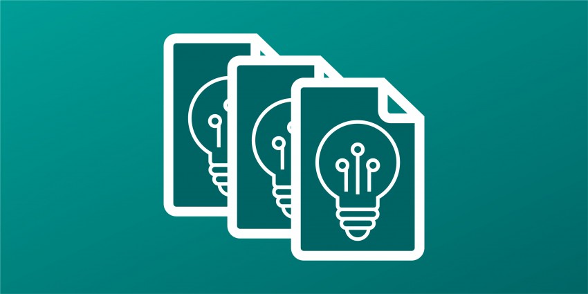 Papers with lightbulb icons