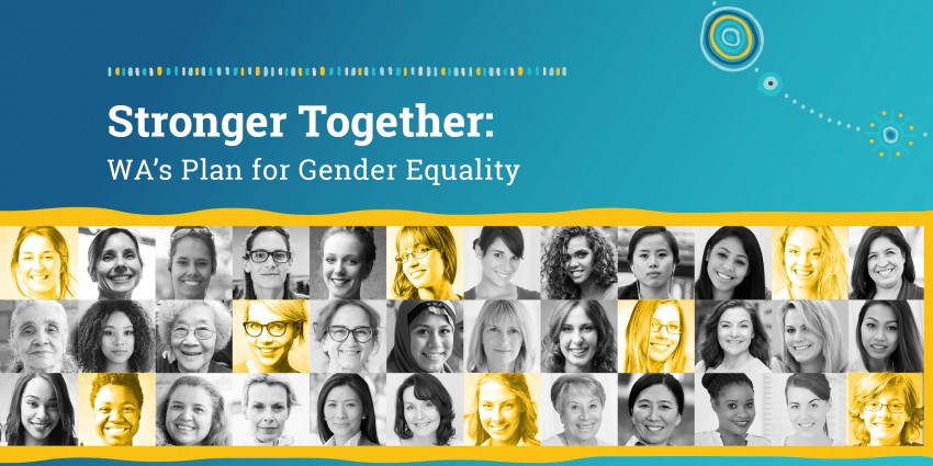Cover page for the report titled Stronger Together, WA's Plan for Gender Equality.