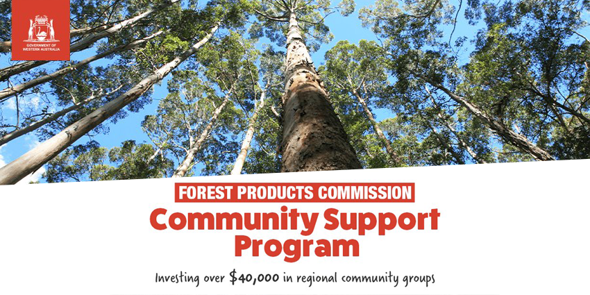 photo of forest with caption "FPC Community Support Program, investing $40,000 in regional community groups"