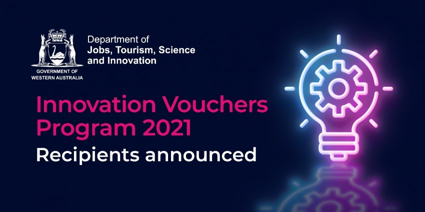 A graphic reading Innovation Vouchers Program announced