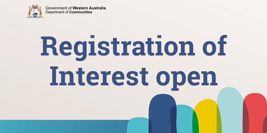 Image that has the Department of Communities logo and this text: Registration of Interest open