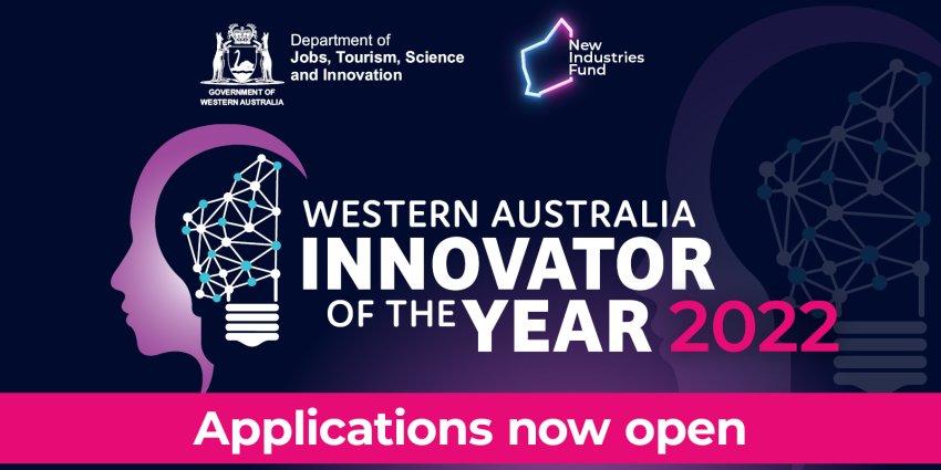 A tile reading Western Australia Innovator of the Year 2022