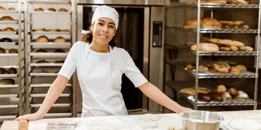 Female baker standing in bakery 