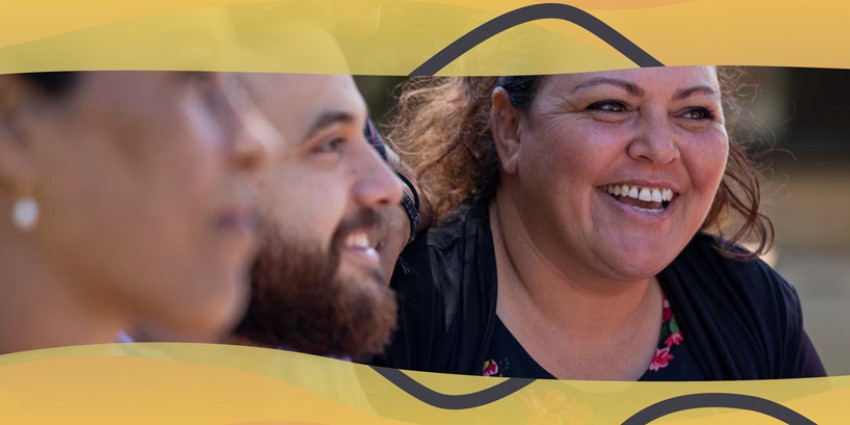 image of three Aboriginal people smiling