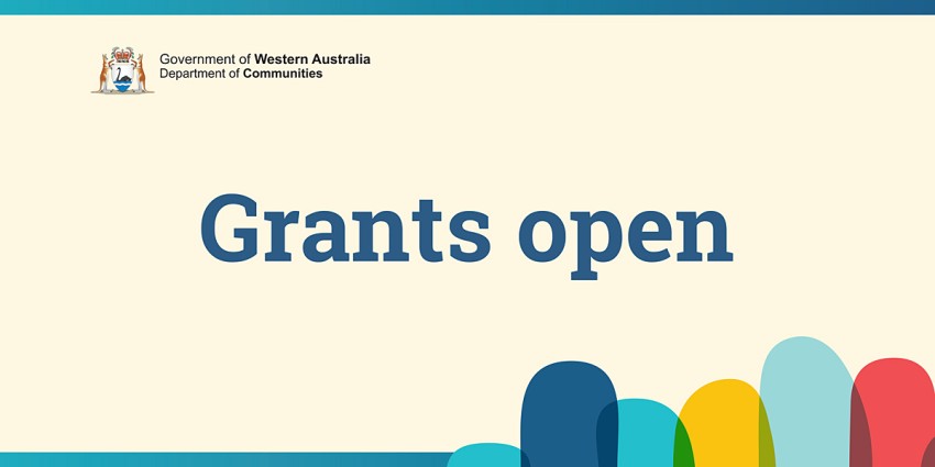 Banner text which reads Grants open.