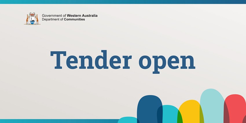 Banner text which reads tender open.