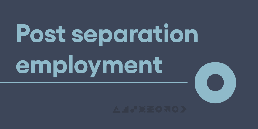 Post separation employment image