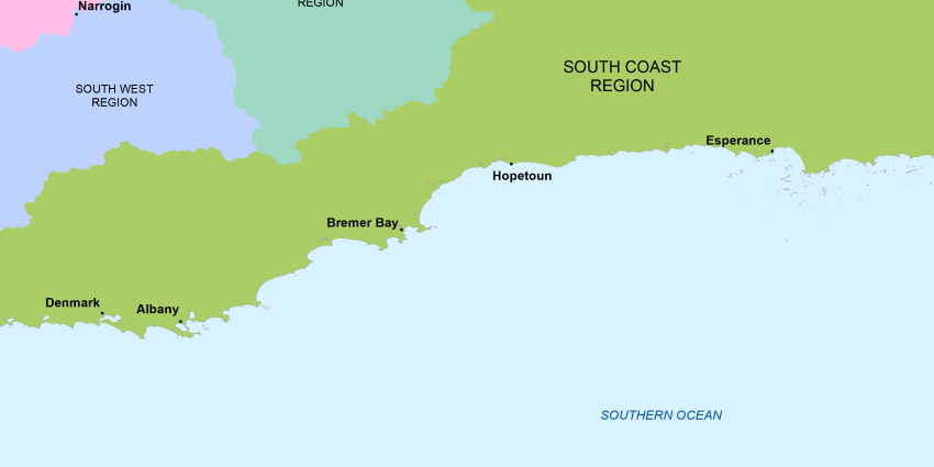 South Coast region map
