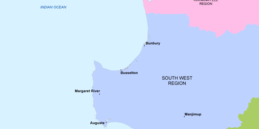 South West region map