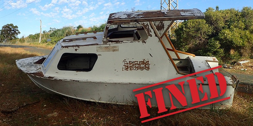 Boat dumped leading to fine
