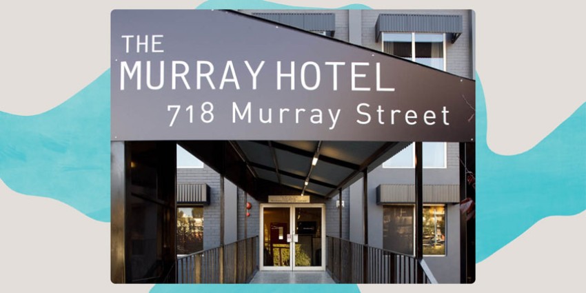 Image of The Murray Hotel with branding overlay