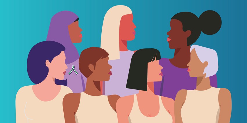 Graphic of a group of women