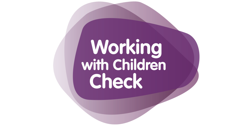 Graphic with the words Working With Children Check