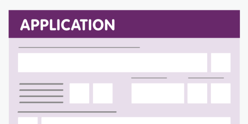 Graphical image of an application form