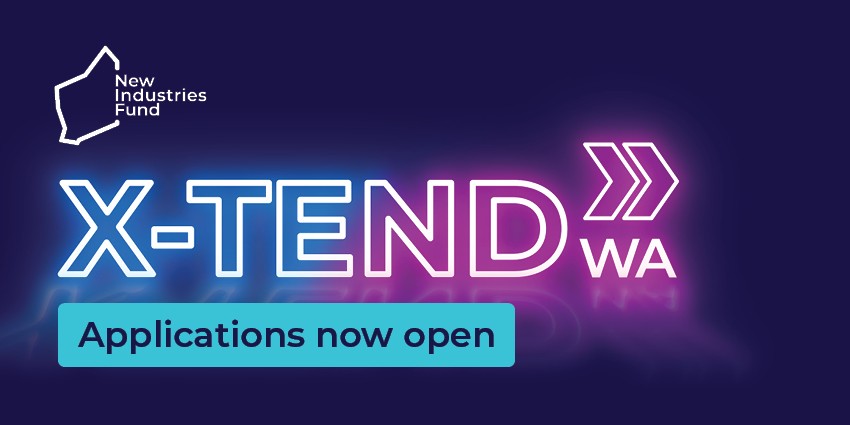 X-TEND neon graphic with 'applications now open" button
