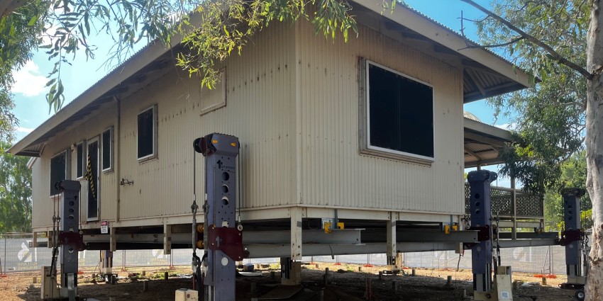 Photo of temporary demountable accommodation units in the Fitzroy Valley