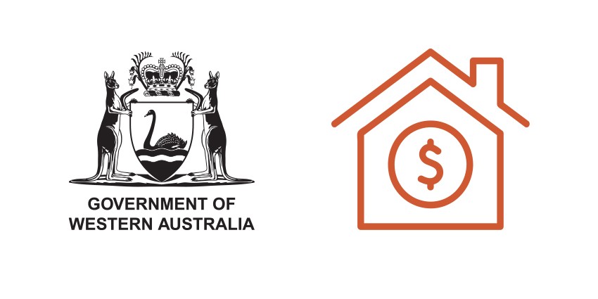 wa government logo and a house with dollar sign inside