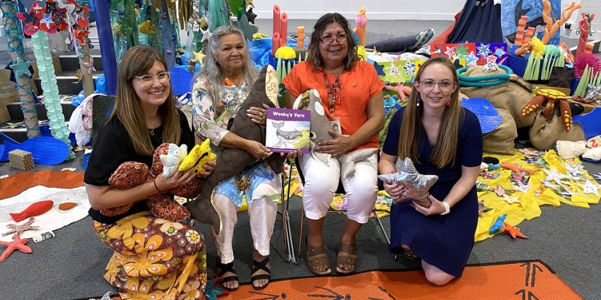 Group photo of the team behind the Wonky's Yarn book