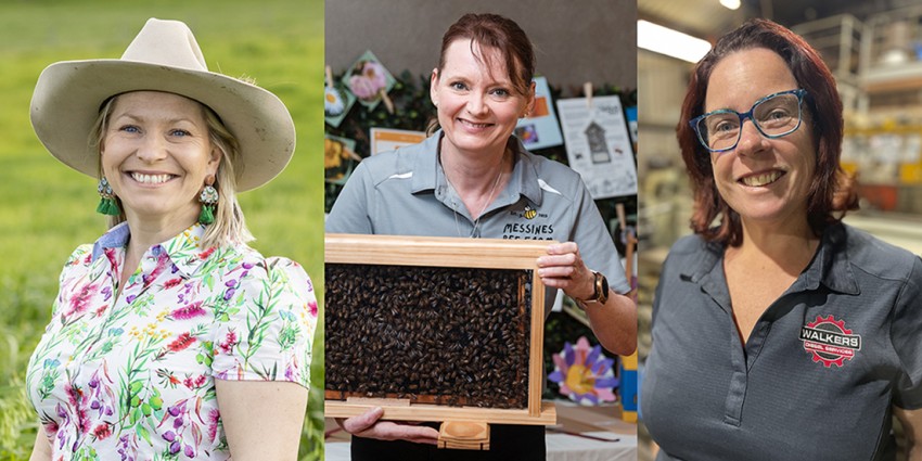 Western Australian finalists in the AgriFutures Rural Women’s Award are Nicola Kelliher, Jay Page and Mandy Walker