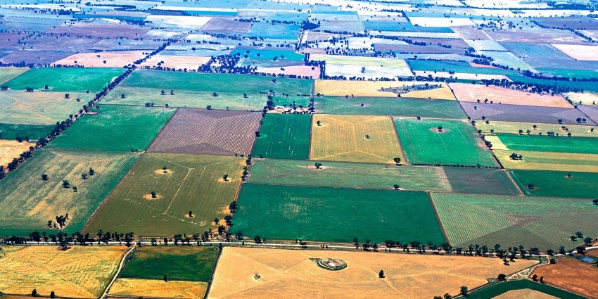 aerial photo of Australian mixed cropping land
