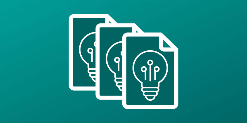 Graphic icon showing a lightbulb in documentations 
