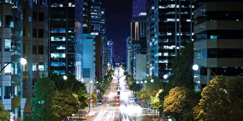 Perth CBD at nighttime 