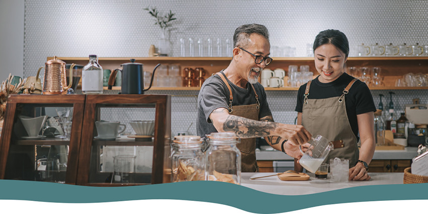 Baristas making coffee