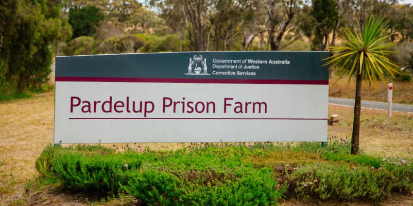 Pardelup Prison Farm sign board