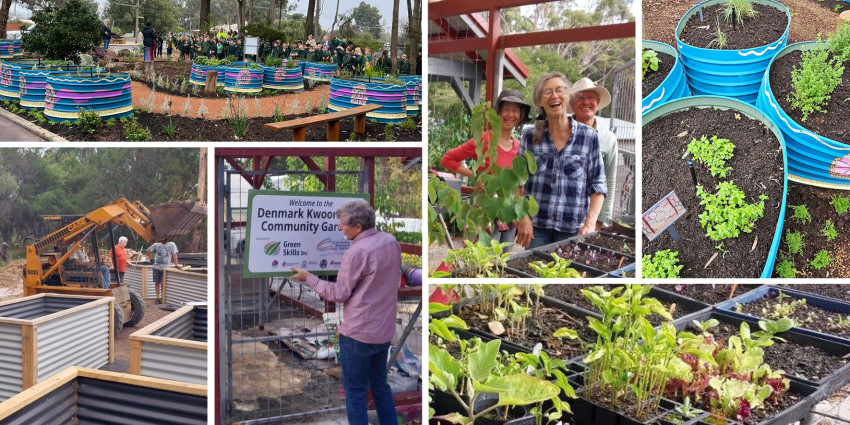 Montage of images of people gardening