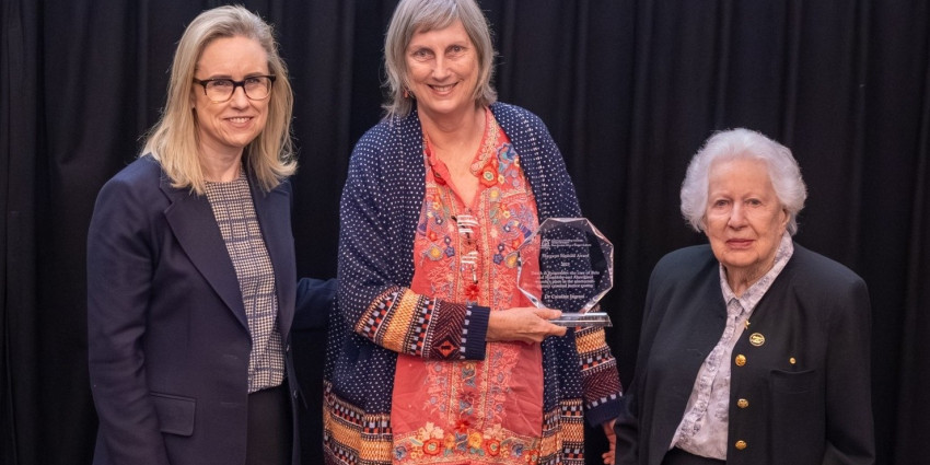 Minister Simone McGurk, Caroline Ingram, Margaret Medcalf