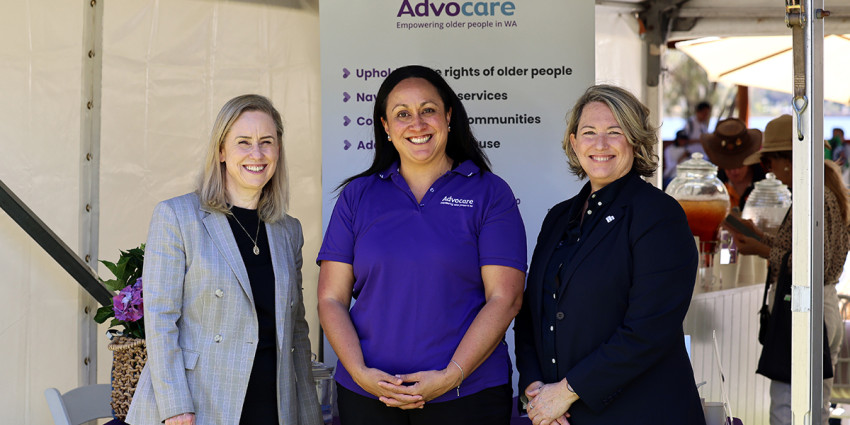 Minister for Aged Care and Seniors the Hon Simone McGurk, Advocare Acting CEO Erin Timu and Road Safety Commission Director of Education and Behaviour Change Simone Steele.