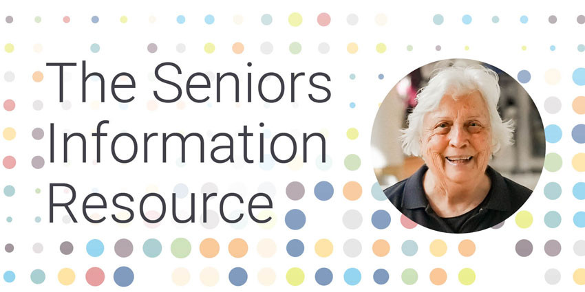 icon featuring coloured dots, an older woman and the words The Seniors Information Resource