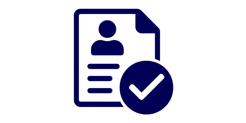 document with a tick at the bottom.