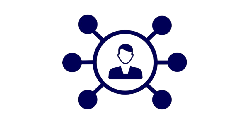 person inside a circle with options