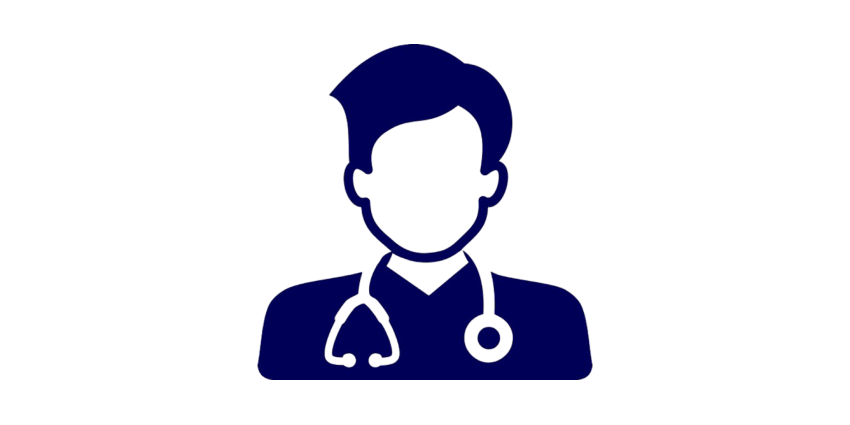 person with stethoscope around neck 