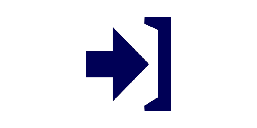 Blue arrow pointing fight against a wall.