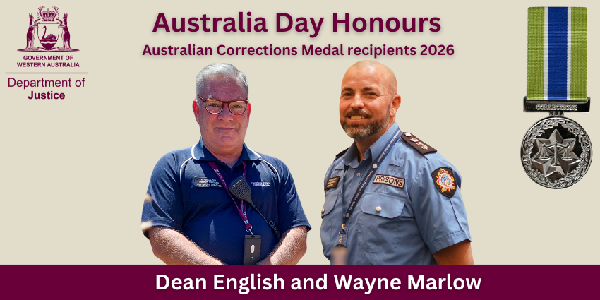 Dean English and Casuarina Prison Deputy Superintendent Wayne Marlow