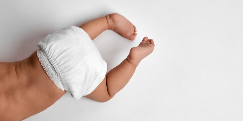 Baby crawling on floor
